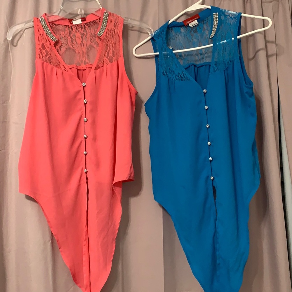 Pink and Blue Sleeveless Top Bundle
